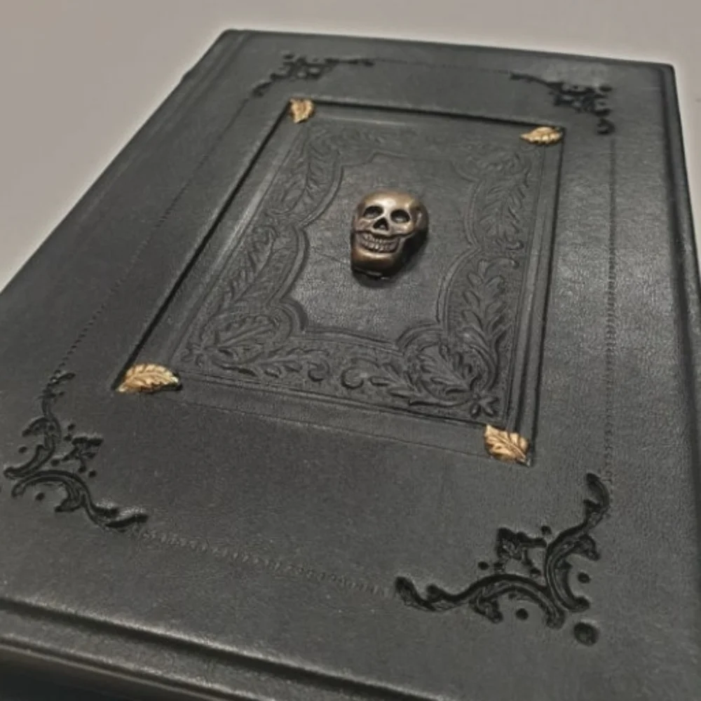 ♥️BUY 2 GET 1 FREE Black Leather Journal - Skull, Retail Price $49.99 USD
